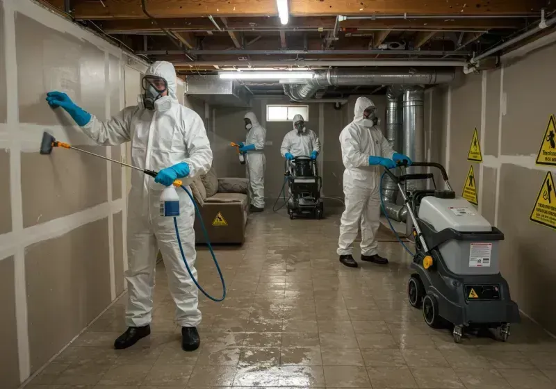 Basement Moisture Removal and Structural Drying process in North Valley Stream, NY